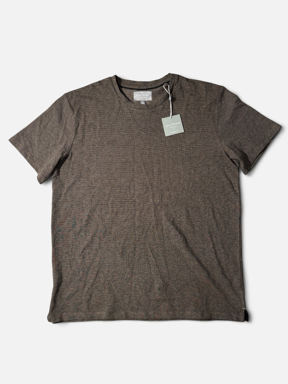 NEW Hickey Freeman mens XL brown cotton crewneck short sleeve t-shirt NWT